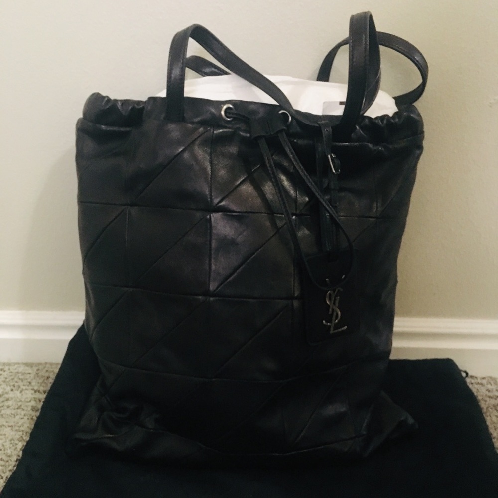 New Authentic SAINT LAURENT Antibe Flat Leather Shopper - Picture 7 of 8